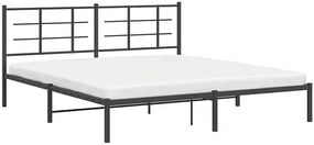 Czarne metalowe łóżko małżeńskie 180x200 cm - Laxo