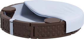 AIYAPLAY Piaskownica, Okrągła piaskownica dla do 3 dzieci, z 3 siedzeniami, wodoszczelna podkładka, plandeka, 300 kg piasku