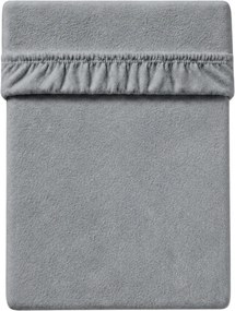 PrzytulneMieszkanie.pl Prześcieradło z gumką MOLTON z polaru szare 90 x 200 cm