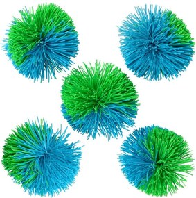 Piłki fuzzy, 7 cm, zielono-niebieskie, 5 szt.
