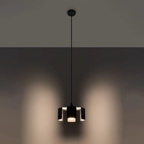 Czarna lampa wisząca z metalowym kloszem ø 24 cm Rossario – Nice Lamps