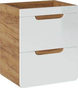 Szafka umywalkowa 50 cm, Aruba 824 FSC, dąb craft złoty/biały połysk