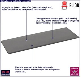 12 tapicerowanych szarych paneli ściennych z ekoskóry W2-N31