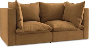 2-osobowa kanapa modułowa - z tkaniny strukturalnej - terakota - MANAO