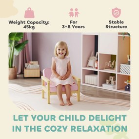 Fotel Dziecięcy AIYAPLAY - Różowy, Idealny do Pokoju Dziecięcego