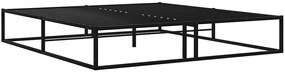 Czarne Industrialne Niskie Łóżko Metalowe 140X200 Cm K7-S68