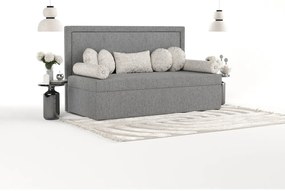 Szare tapicerowane łóżko jednoosobowe 100x200 cm Scala – Maison de Rêve