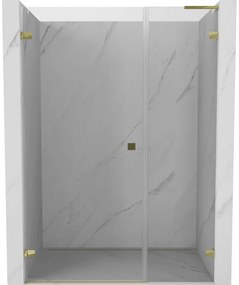 Mexen Lunar-B L drzwi prysznicowe uchylne lewe 145 cm, transparent, złote - 832SL-145-050-50-00-L