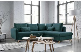 Turkusowy rozkładany narożnik Miuform Scandic Lagom L, prawostronny