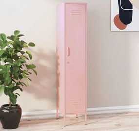 Stalowa różowa szafa zamykana na klucz M2-E61