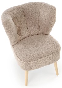 MOCCA Fotel wypoczynkowy Cappucino SVEN TEDDY Nowoczesny Boho Drewno