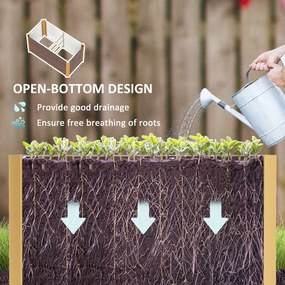 Outsunny Zestaw 2 wysokich grządek, donica, extra głęboka, metalowa, 120 x 60 x 60 cm Brąz