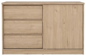 Komoda w dekorze dębu z drzwiami przesuwnymi w naturalnym kolorze 119x76x50 cm Naia – Tvilum