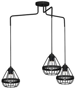 Żyrandol RING 3xE27/60W/230V pająk czarne