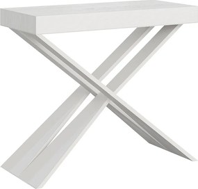 Konsola rozkładana 90x40/196 cm Diago Small Frassino biała rama w kolorze Białym