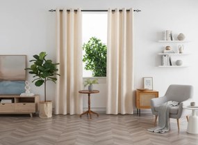 Zasłona zaciemniająca DUNES VELVET 140x250 cm, kremowa Zawieszanie: Metalowe pierścienie