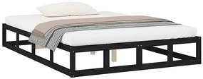 Podwójne drewniane czarne łóżko 160x200 C2-B34