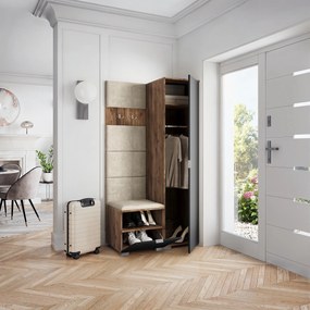 Masseno Garderoba LORI 95/181/51 cm Nowoczesna Szafa do Przedpokoju Dąb lefkas