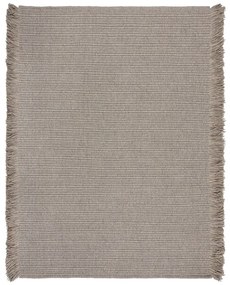 Szary dywan z mieszanki wełny tkany ręcznie 200x290 cm Rene Fringed Ribbed – Flair Rugs