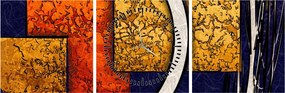 Obraz abstrakcji (z zegarem) (90x30 cm)