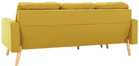 3-osobowa żółta sofa z podnóżkiem H6-B21