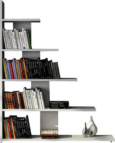 Nowoczesny regał na książki – 121,8 cm x 120 cm x 19,5 cm – biały – płyta wiórowa pokryta melaminą