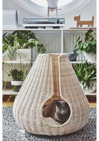 Naturalne rattanowe legowisko dla kotów ø 56 cm Perla Natural – MiaCara