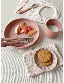 Czerwono-łososiowe sztućce dla dzieci z silikonu 3 szt. Rose Mix – Cam Cam Copenhagen