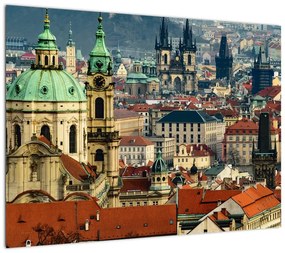 Obraz na szkle - Panorama Pragi (70x50 cm)