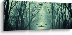 Obraz - Droga z aleją drzew (z zegarem) (90x30 cm)