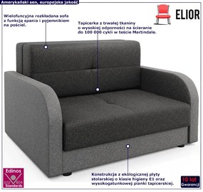 Sofa rozkładana antracyt + szary - Oves 4X