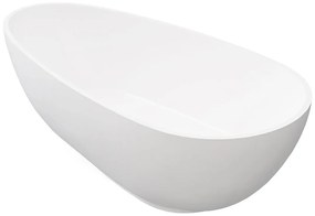 Wanna wolnostojąca , asymetryczna, z materiału solid surface – 269 l – 172 × 83 × 53 cm (dł. × szer. × wys.) – kolor biały - FENICE