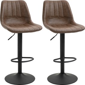 HOMCOM zestaw 2 krzeseł barowych o regulowanej wysokości 91-111 cm z podnóżkiem do kuchni