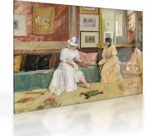 Obraz na szkle - William Merritt Chase, A Friendly Call, reprodukcje (70x50 cm)