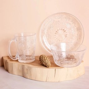 Altom Szklana miska Snowflakes 13 cm, 400 ml