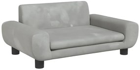Dziecięca aksamitna sofa dziecięca jasnoszara - Zova