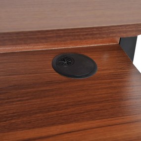 HOMCOM Biurko komputerowe z szufladą Stół biurowy w kolorze orzech i czarny Praktyczne i stylowe 84x45x85 cm | Aosom PL