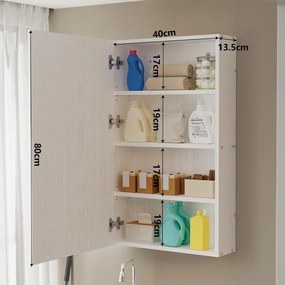 Szafka łazienkowa wisząca 80 cm – biała, styl loft