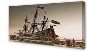 Obraz canvas na ścianę Zabytkowy Statek na Morzu