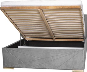 Łóżko ROSI 160x200 cm Granatowy Z materacem