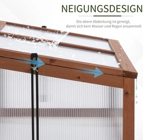 Outsunny Mała szklarnia, Ogrodowa mini szklarnia z płytami PC, Dobra przepuszczalność światła, 100D x 65S x 40W cm