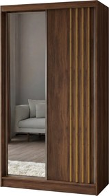 Szafa NELVIA - Orzech / Lamele Dąb artisan / 2 szuflady / 120 cm