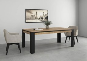 Stół prostokątny DADES 195x100 dąb samdal/czarny mat HELVETIA