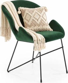 Zielone designerskie tapicerowane welurem krzesło N8-G58