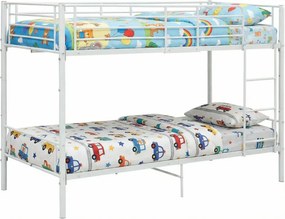 Białe Metalowe Łóżko Piętrowe 90X200 Cm G3-Z12