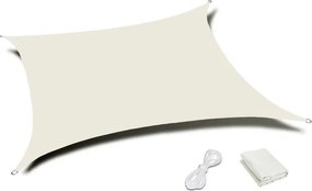 Kwadratowy żagiel przeciwsłoneczny 196B, daszek wodoodporny - 5x5 m, beżowy