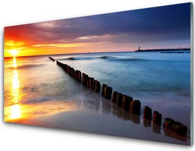Panel Szklany Blask Słońca na Morskiej Tafli