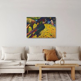 Obraz na szkle - Vasily Kandinsky, Houses at Murnau, reprodukcje (70x50 cm)