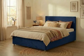 Łóżko VEGA 180x200 cm Granatowy Z materacem