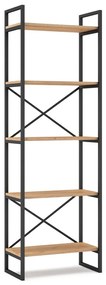 Czarno-naturalny regał w dekorze dębu 58x175 cm Dusan – Marckeric